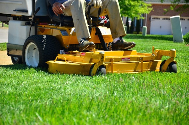 A zero-turn mower keeping a lawn trimmed