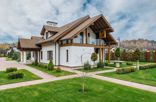 Suburban home with decent landscape