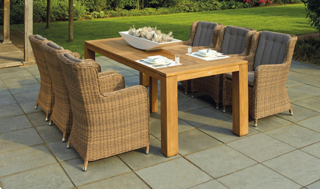 Outdoor patio in the backyard